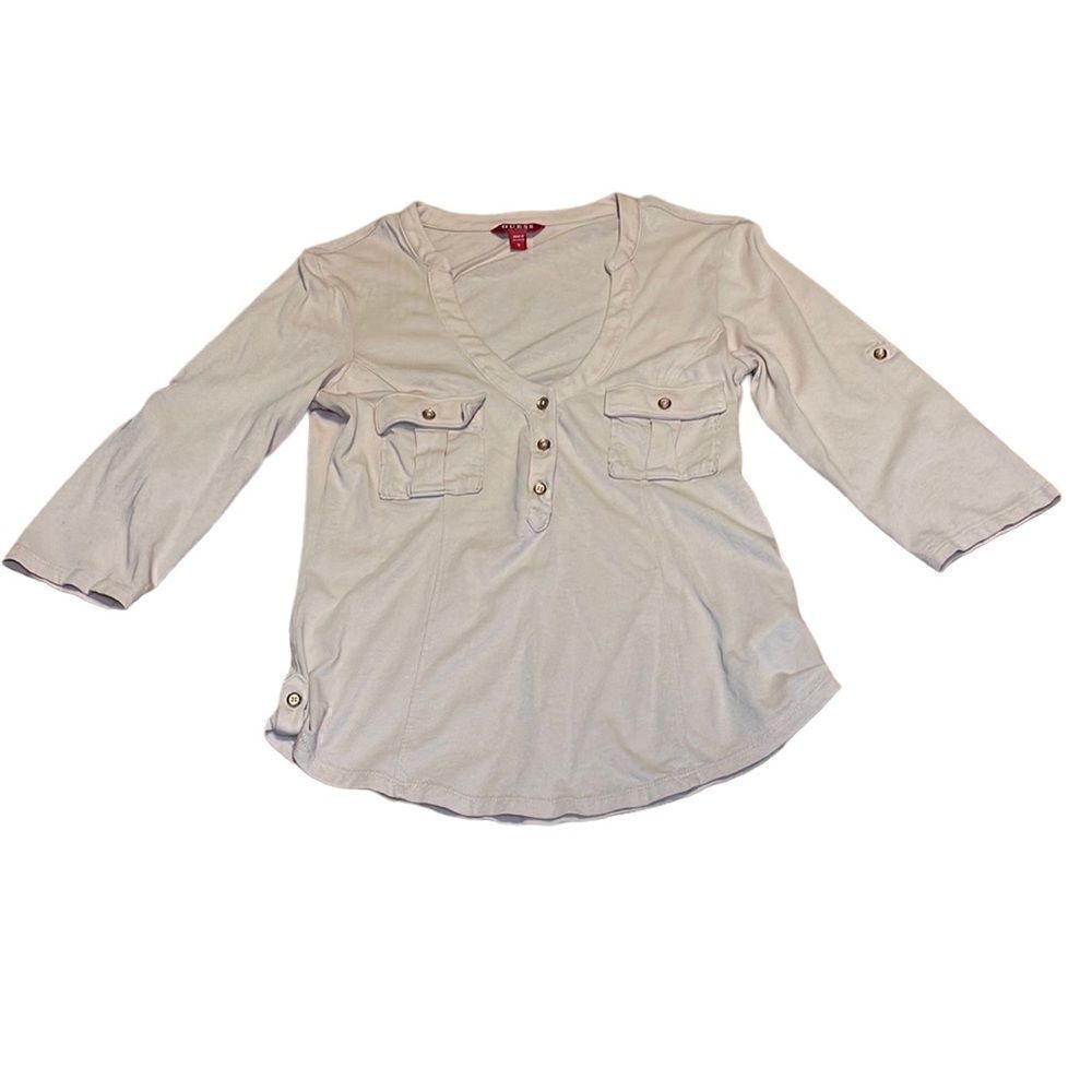 Guess Blush Shirt, 3/4 sleeves, soft knit, Small